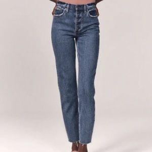 Abercrombie & Fitch Mom High Rise Curve Love Button Fly Jeans